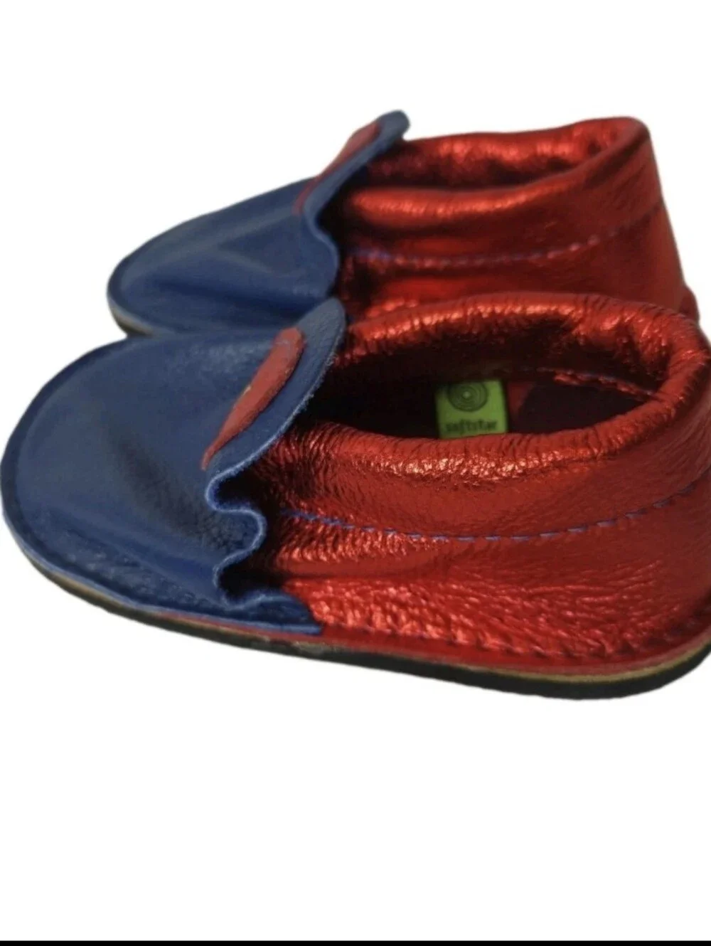 Softstar Toddler Navy Red Superhero Star Accent Leather Slip-On Shoes